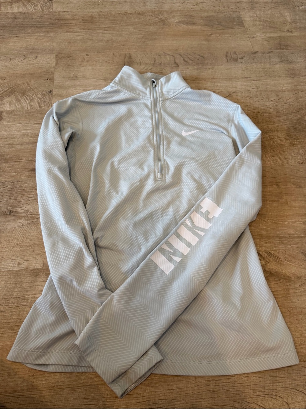 Nike Pale Blue Chevron Quarter-Zip Pullover